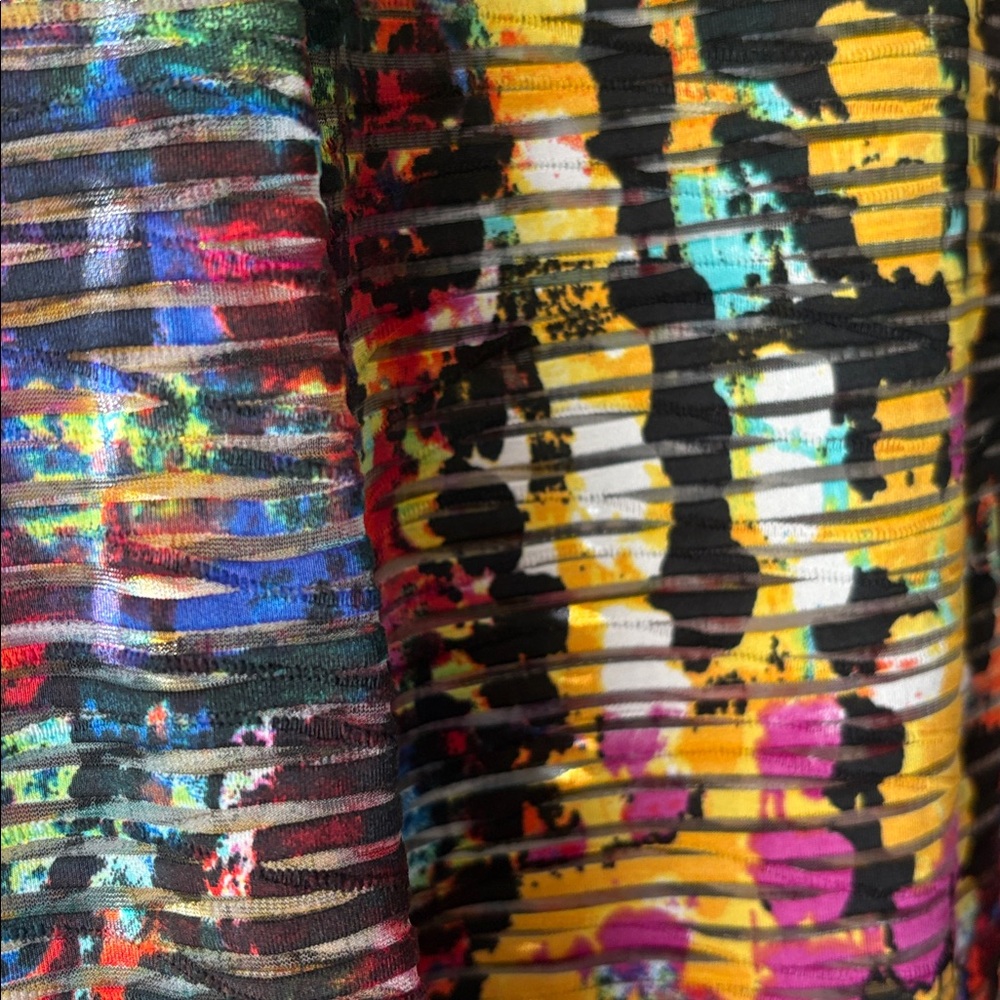 Colorful Abstract Open Front Cardigan - Picture 8 of 9